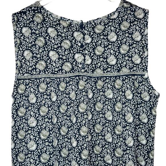 MAX STUDIO Couper Cut Sleeveless Dress Floral Print Blue Size Medium - Picture 6 of 10